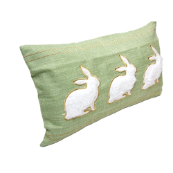 Poduszka dekoracyjna Zajączki 48x28cm Zielona